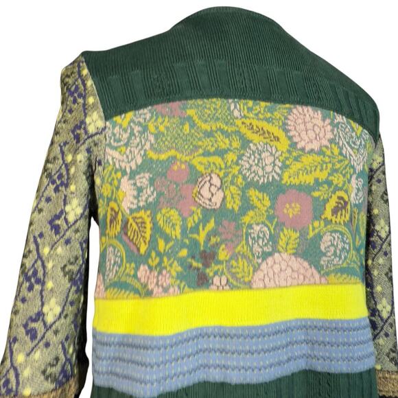 ETRO Multicolor Silk Blend Longline Embroidered Button Cardigan Sweater Small - Picture 14 of 16